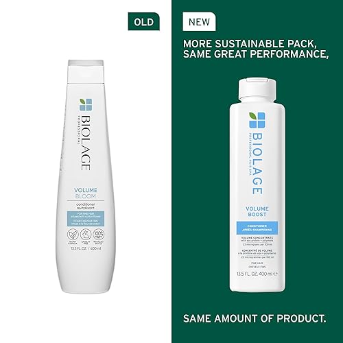 Vista 2 de Biolage Volume Boost Conditioner - Weightless Moisture, Shine & Volume, Detangles Fine Hair, Soy Protein & Polymers, Vegan & Paraben-Free