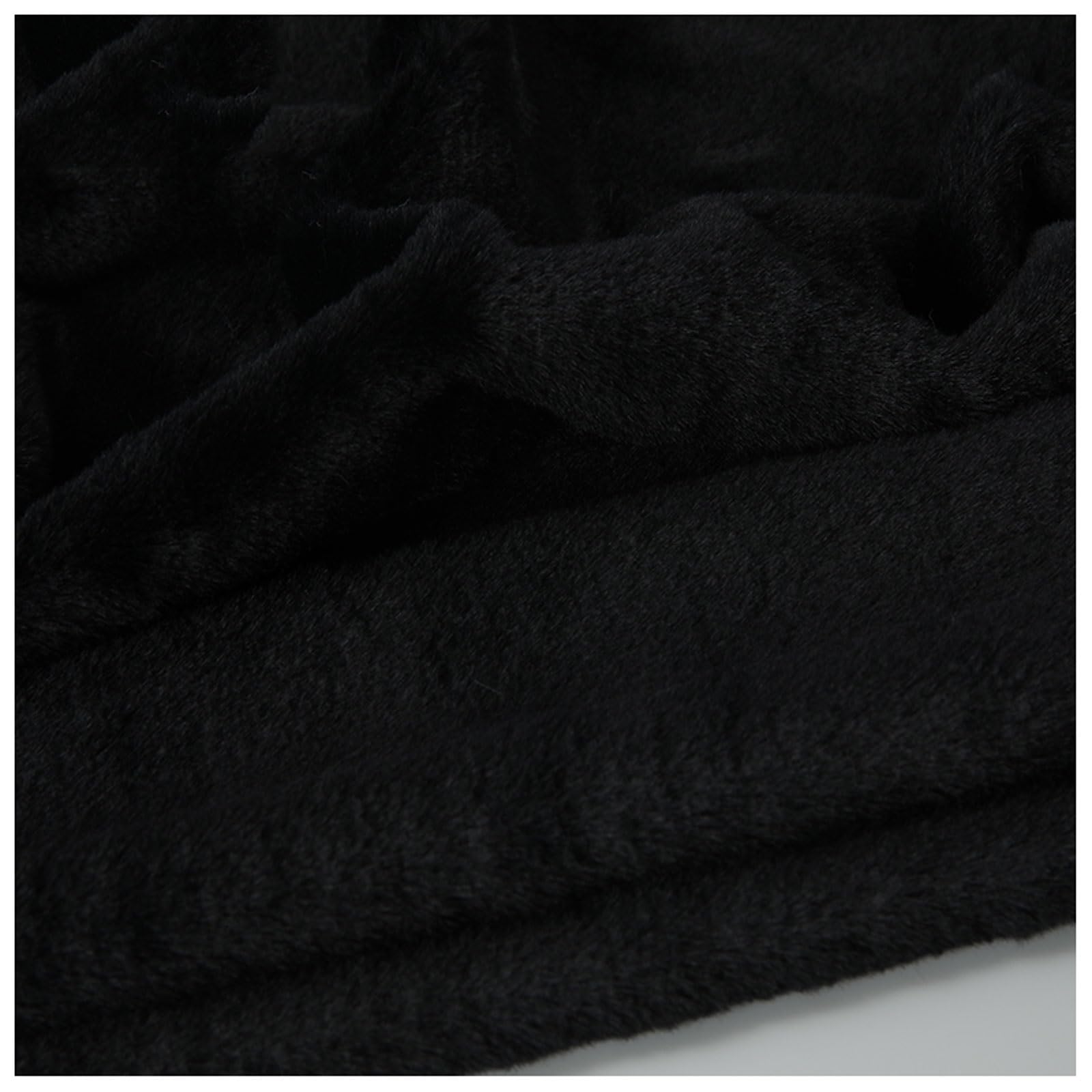 Short Pile Plain Fun Faux Fur Fabric Material, Soft Plush Faux Imitation Fur Material, for Costume, Cosplay, Art Crafts, Photography Backdrops, Home Decor, Toys, 50x160cm, 59 Colors (Color : Black)