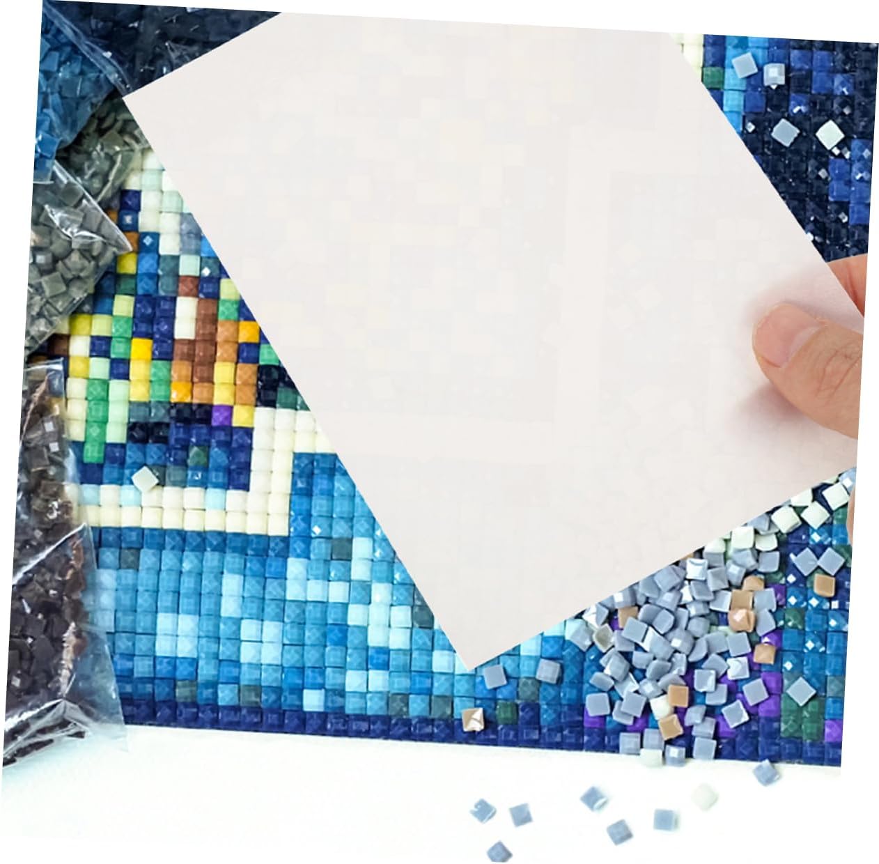 DOITOOL 5sets Diamond Drawing Repairing Cover Proper Size Paper Covering Diamond Drawing Protection Sticker 50sheets*5