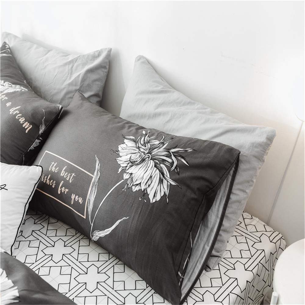 Woniu Matelassé Coton Literie,Double Draps avec Literie Ethnique Réversible Rétro Convient pour Chambres Coucher Toutes Saisons,E,Single
