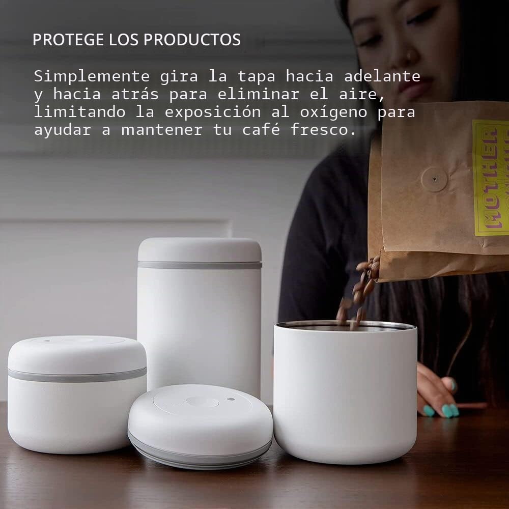 Fellow Atmos - Recipiente al vacío para café y alimentos (1,2 L, 1,2 L), color blanco mate