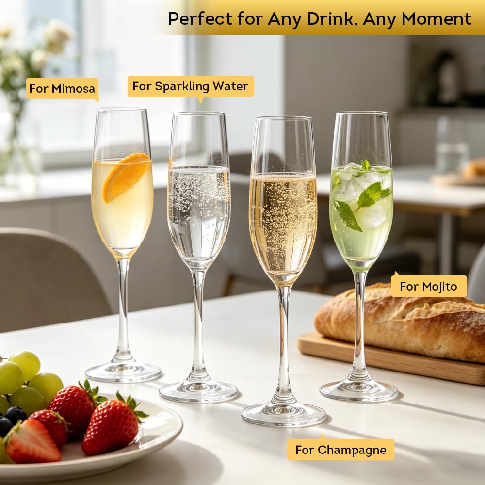 Unbreakable Champagne Glasses - Shatterproof & Clear -6