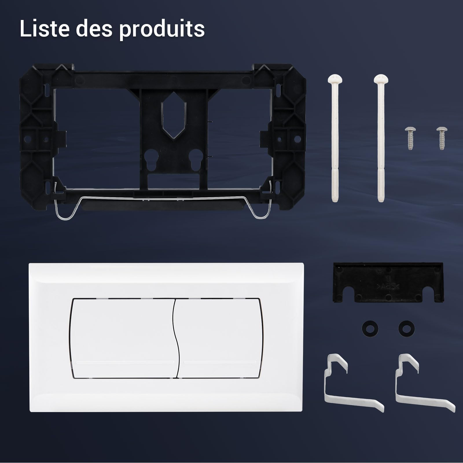 Empyreal Plaque de Déclenchement pour Réservoir de Toilette, Compatible avec Geberit Twinline 30&UP130, Double Chasse d'Eau, avec Kit d'Installation et Vis de Montage,340 x 185mm(Blanc)