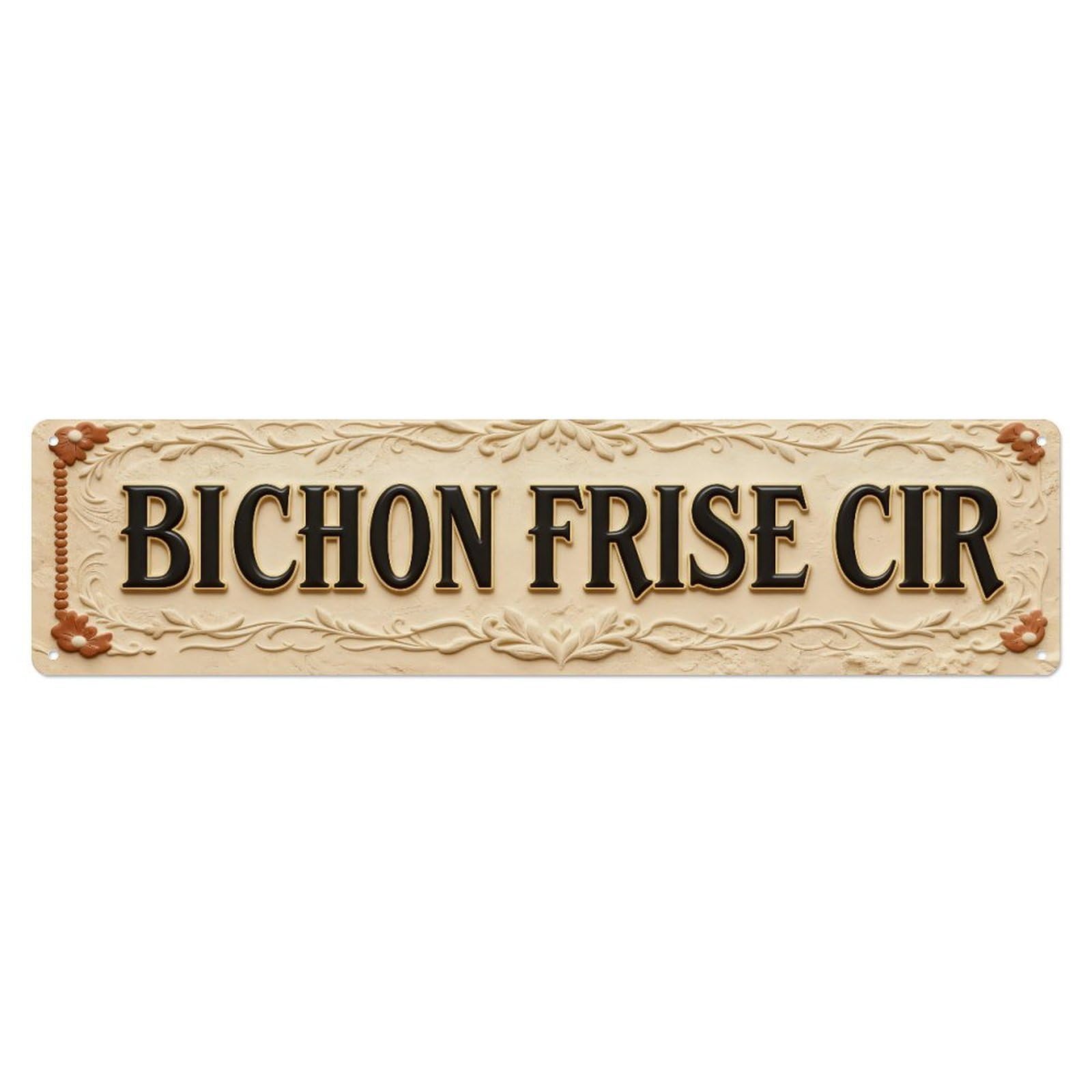 Bichon Frise Cir Decorative Sign Metal Tin Sign Plaque