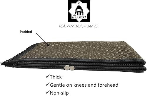 Miniatura 3 de Alfombra de oración musulmana islámica, gruesa y grande Sajada para niños, hombres y mujeres, con cuentas de oración islámica, para viajes Eid,