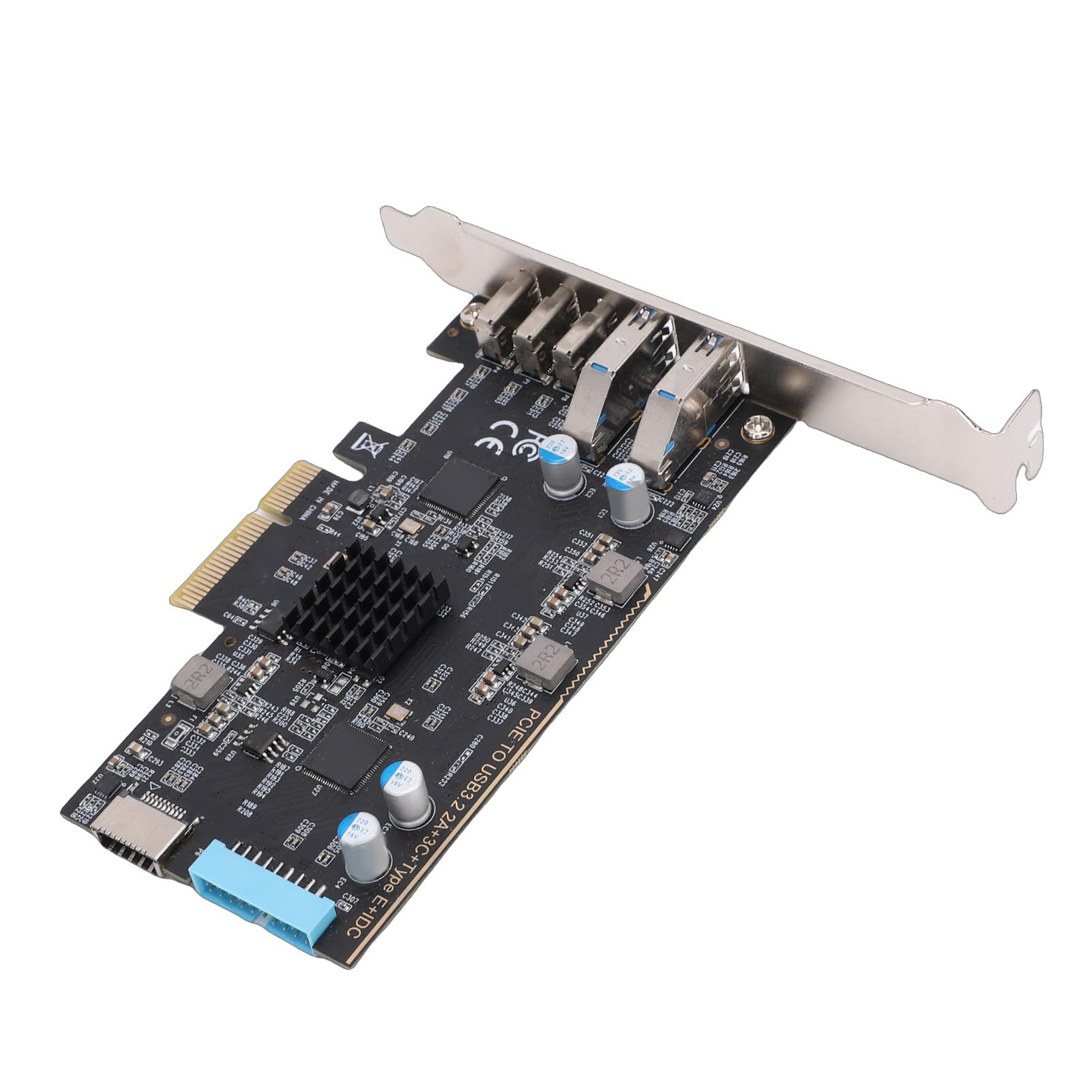 Karta rozszerzeń PCIE na USB 3.0 Typu C, Adapter PCI Express z 3 Gniazdami Typu C + 2 Portami USB .0 + Typem E + 19P IDC, Obsługa ASM3142 10 Gb/s dla Komputerów Stacjonarnych