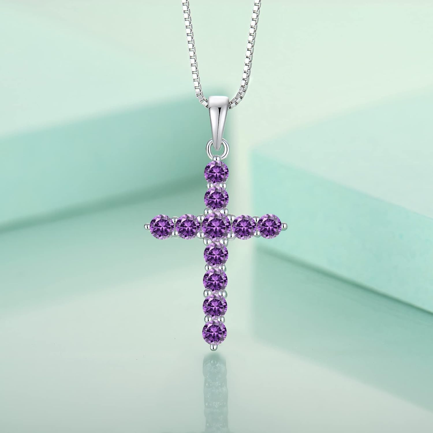 STARCHENIE Cross Necklace Sterling Silver Crucifix Pendant Gemstones Jewelry for Women - Image 4