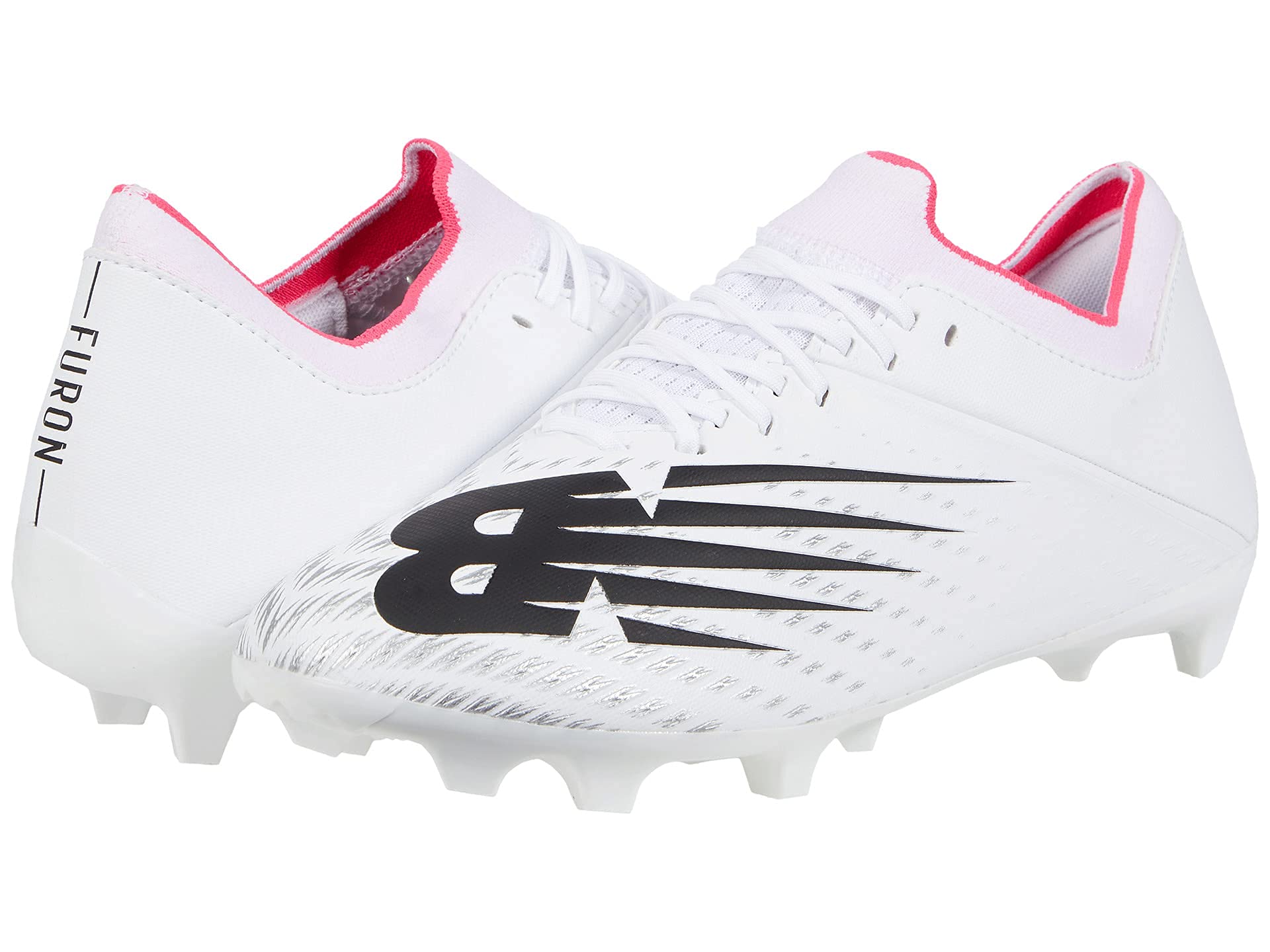 New Balance Men's Furon Dispatch FG V6 Soccer Shoe, White/Silver, 7