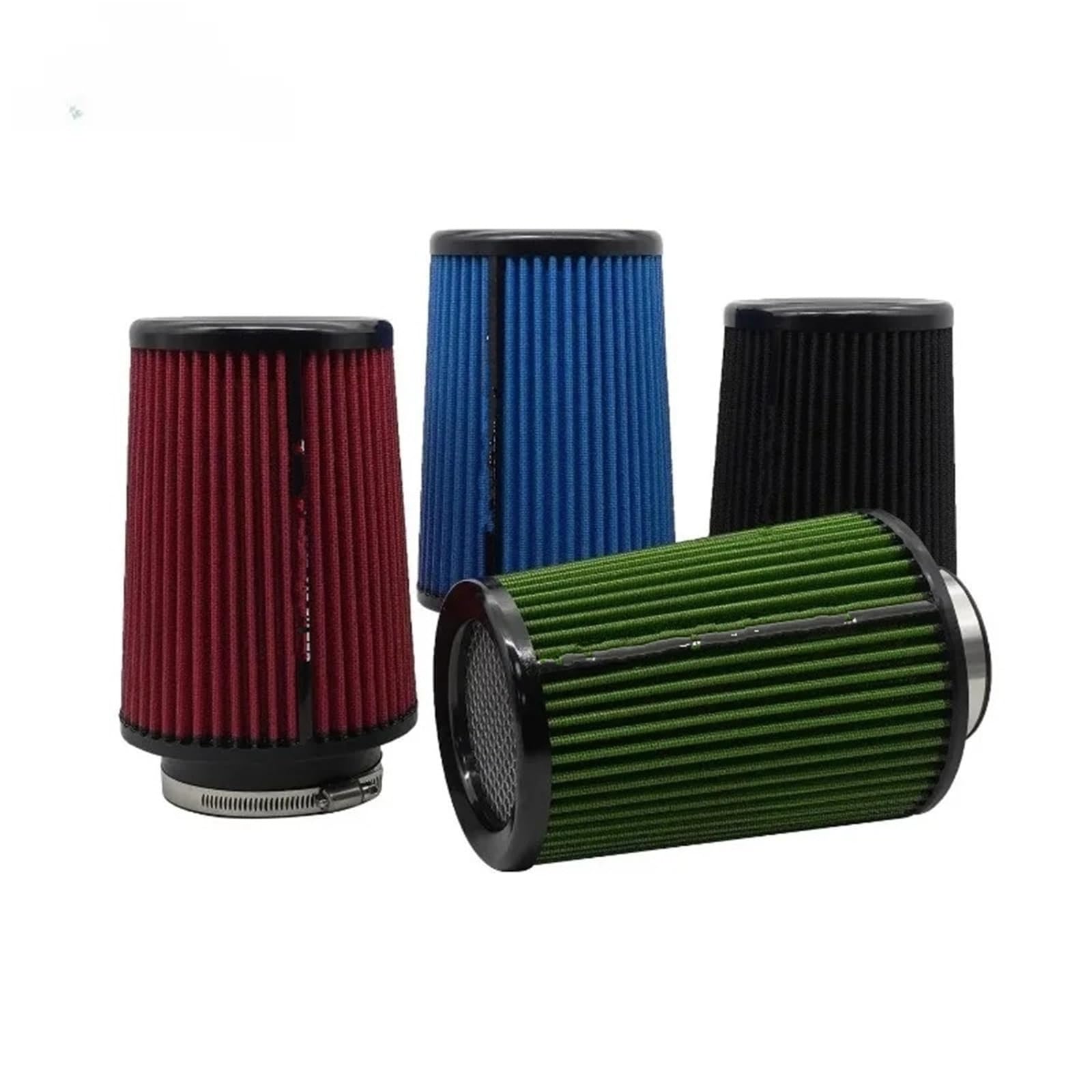 Filtr powietrza 76mm 4-calowy filtr powietrza Sport samochodowy Zimne układy dolotowe Zestaw filtrów Auto Części uniwersalne Stożek adaptera rurowego(101mm-Green)