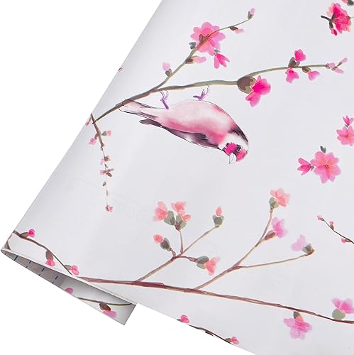 Miniatura 8 de Yifely Peel & Stick - Revestimiento de estante extraíble para cubrir apartamentos, armarios de mesitas de noche, pájaros melocotón, 17.7 pulgadas