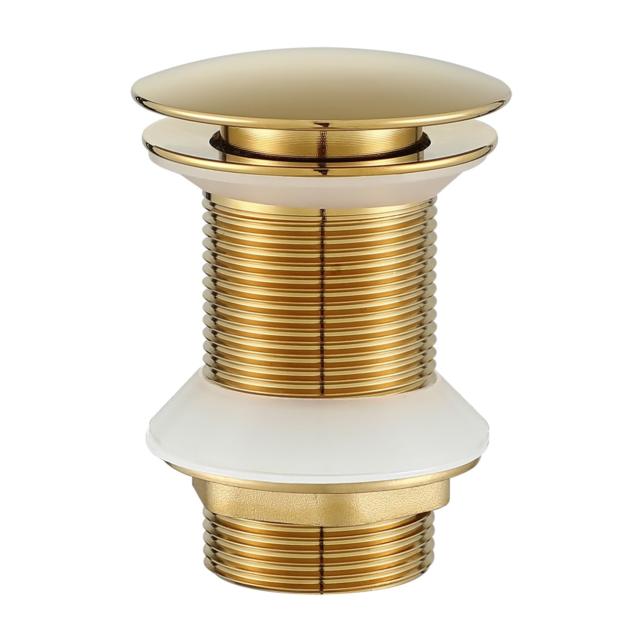 Muxios Titanium Gold Brass Bathroom Basin Sink Pop Up Waste Drain Stopper Without Overflow including Basket