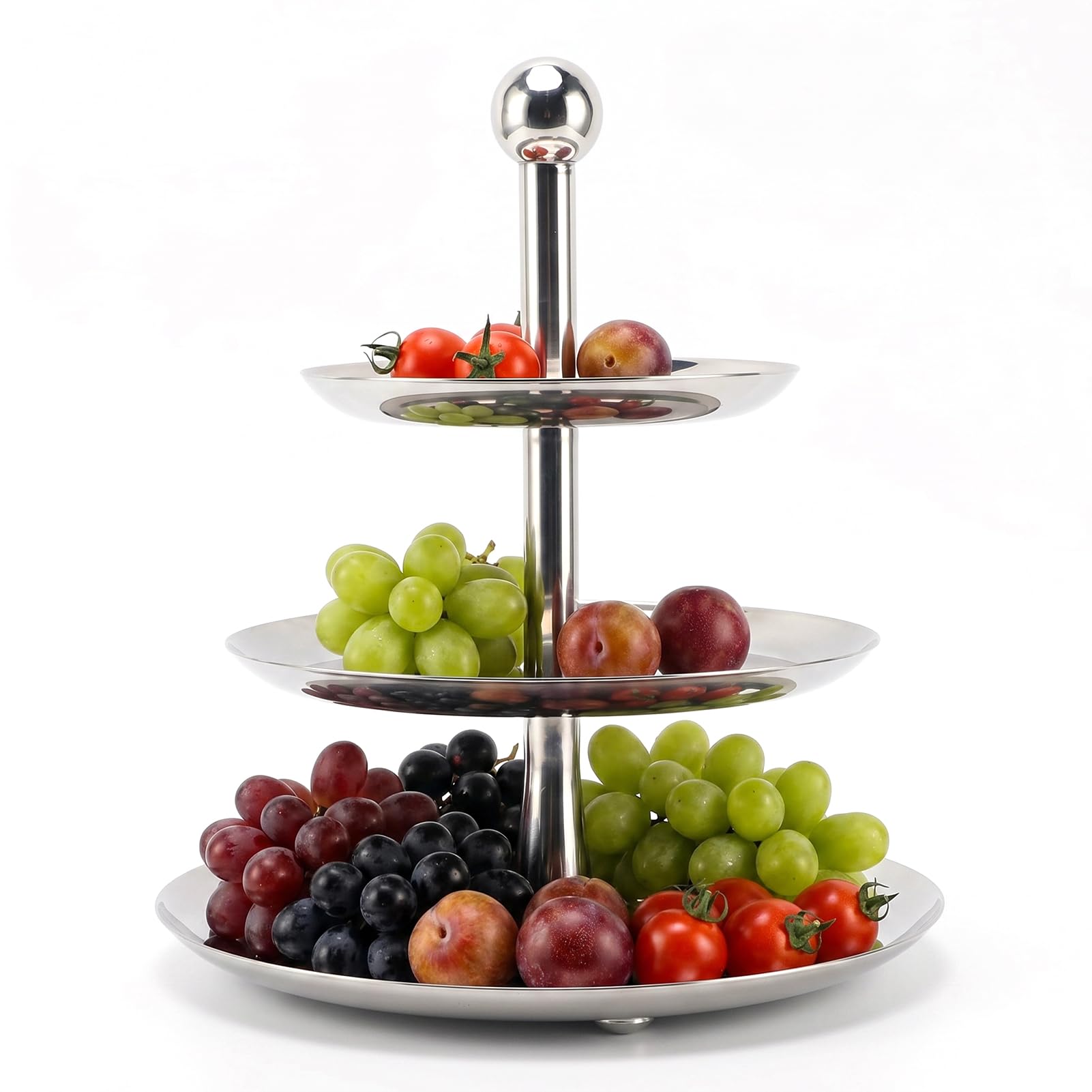Présentoir à cupcakes à 3 niveaux en acier inoxydable type 2 pour buffet et desserts