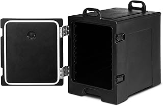 COSTWAY Conteneur Isotherme 77 L, Caisse Conteneur Caisson Isotherme Professionnel en Polyéthylène pour Transport de Nourritures de 5 Plats, Boîte Isotherme Portable pour Cantines, Restaurants, Noir