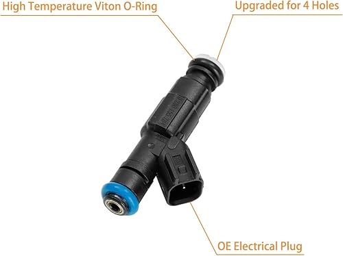 Miniatura 10 de Inyector de combustible, 4 agujeros, 6 piezas  para Jeep Wrangler Cherokee Grand Cherokee Comanche 4.0 1987-1998  Reemplazar # 0280155703,