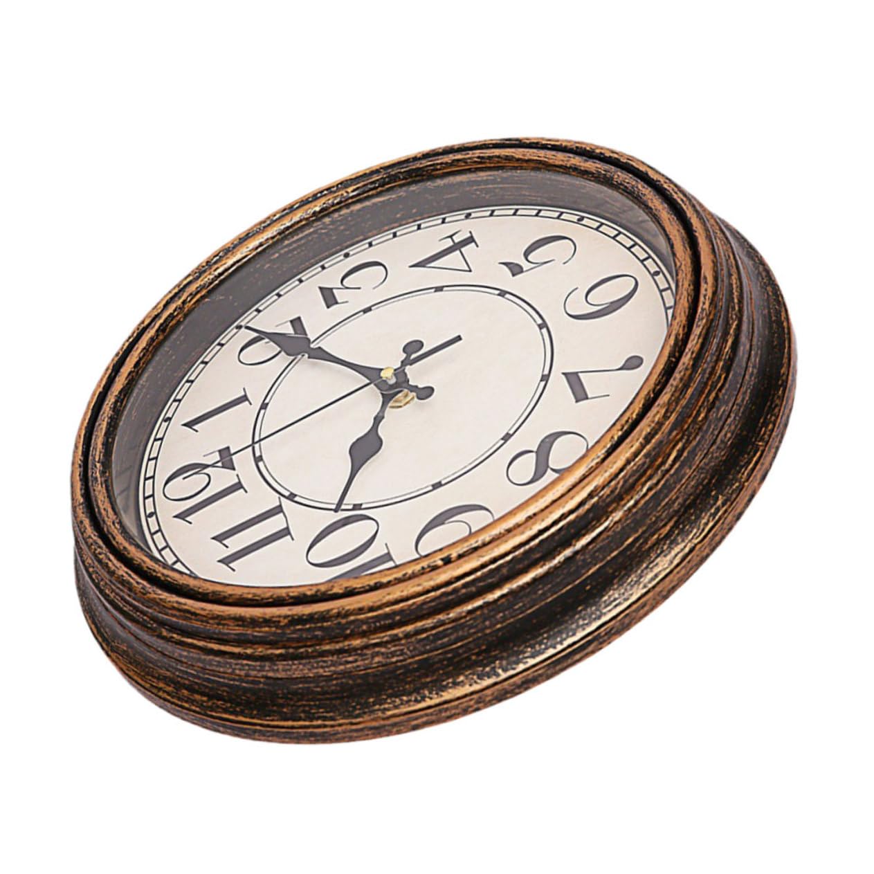 Horloge murale vintage Alipis avec aiguilles dorées, idée cadeau déco idéale