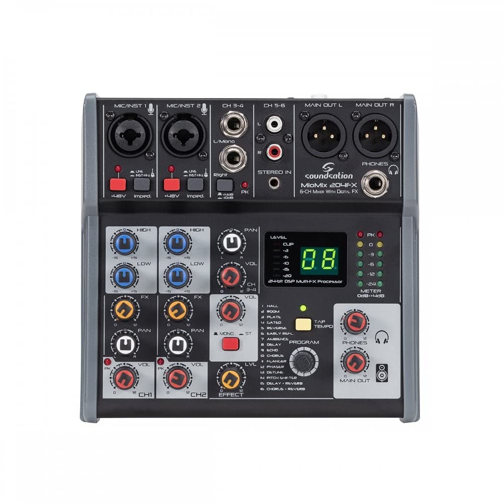 SOUNDSATION MIOMIX 204FX Mixer a 6 Canali con Multi-Effetto Digitale