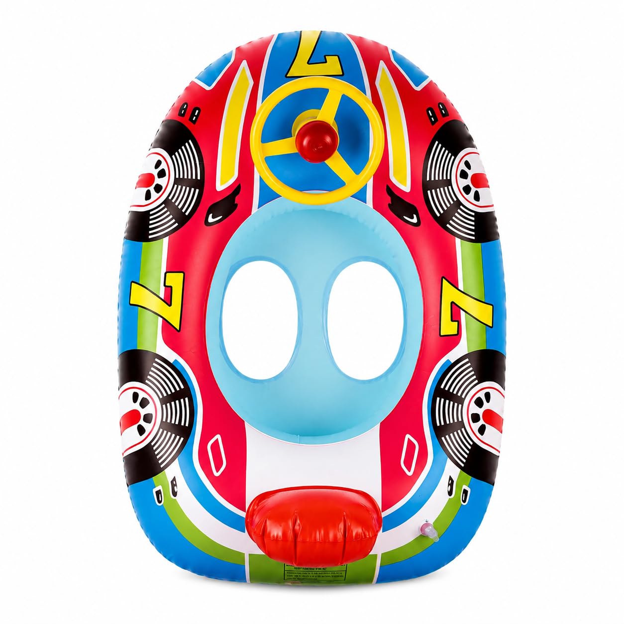 Car-Shaped Inflatable Pool Float, Swimming Ring Seat with Handles, Blue, Water Play and Relaxation Accessory, for Pool, Beach and Summer Holiday Use, Outdoor Water Fun Equipment