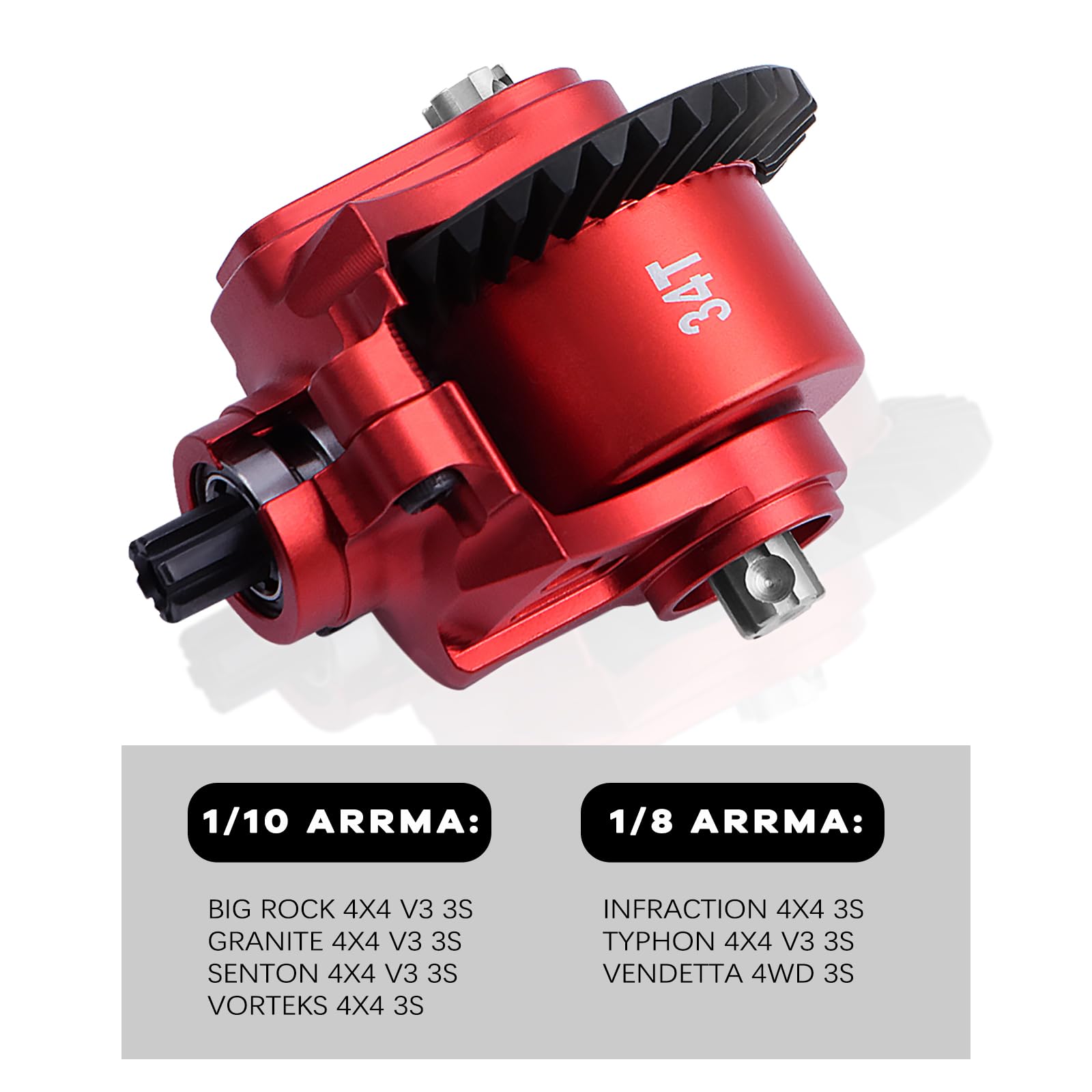 AXspeed Set Ingranaggio Differenziale Posteriore In Acciaio 30T/12T Per Auto RC Arrma 1/18 Granito Grom, Ricambio Di Potenza E Resistenza, Facile Installazione - 2