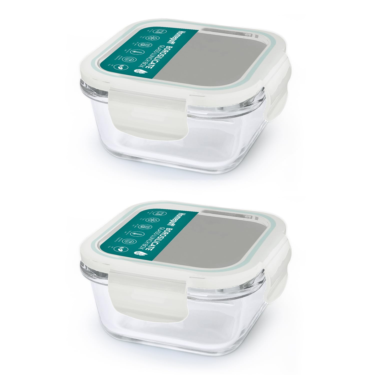 Home Puff Lunch Box Set of 2 |Microwave Safe & Leak Proof, Freezer-Safe with BPA-Free Safety Lock Airtight Lids for Office,320 ml, 1 Year Warranty