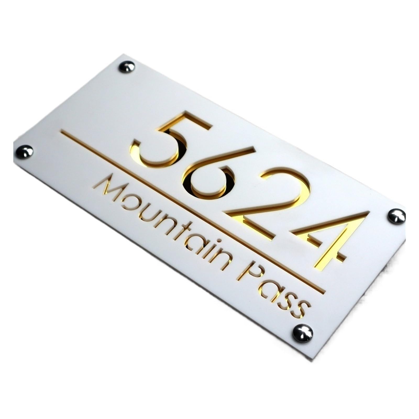 Letrero Con Número De Casa, Placa Puerta, Dirección Calle, Decoración Moderna Acrílica, 1 Ud(5,20x40cm (7.9x15.8in))