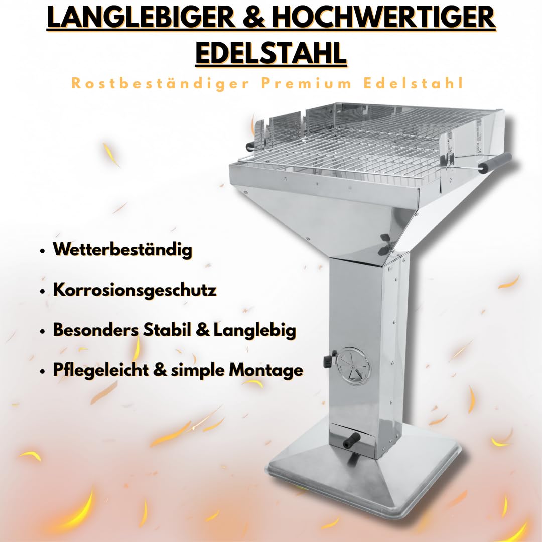 ACTIVA Holzkohlegrill Erfurt I Premium Holzkohle Grill inkl. hochwertigem & verchromtem Grillrost I Robuster Kohlegrill für ein einzigartiges Grillerlebnis