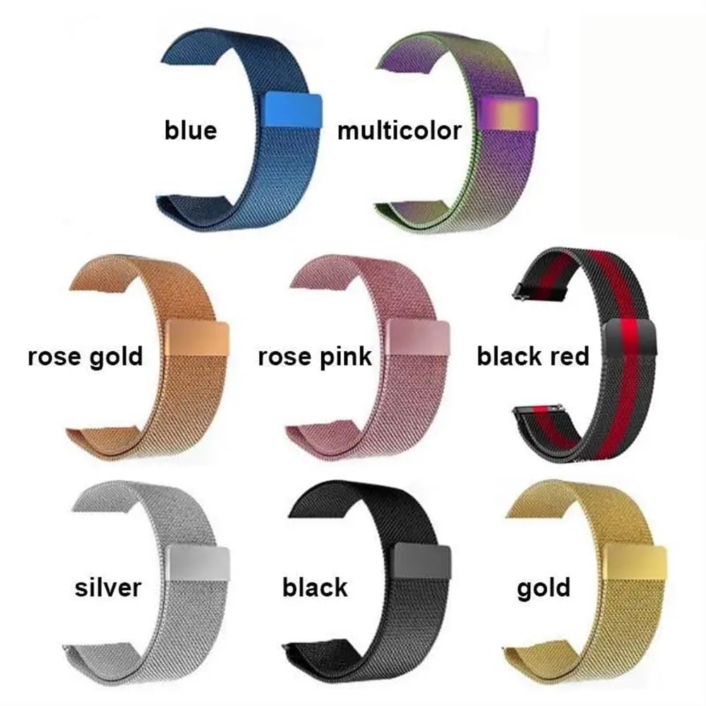 Correa de metal cepillado de liberación rápida Correas de reloj Correa inteligente magnética de malla de liberación rápida de acero inoxidable de 12mm-22mm for hombres y mujeres con herramienta