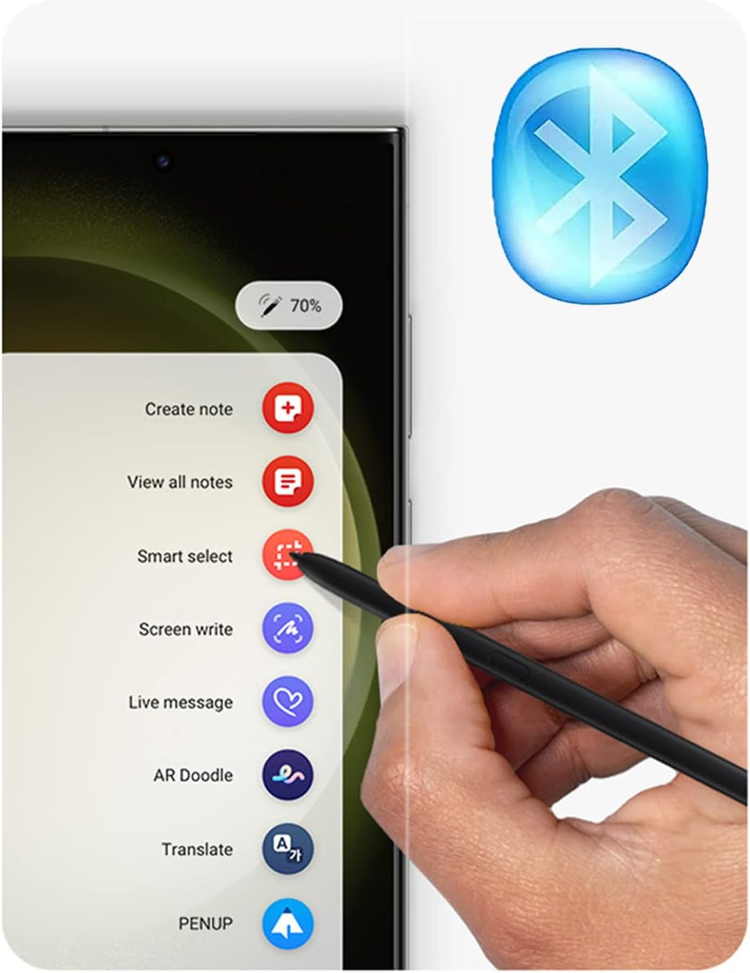 Galaxy S23 Ultra Pen withBluetooth for Samsung Galaxy S23 Ultra 5G Stylus Pen Replacement with Remote Control for Samsung Galaxy S23 Ultra S Pen EJ-PS918 (Phantom Black)