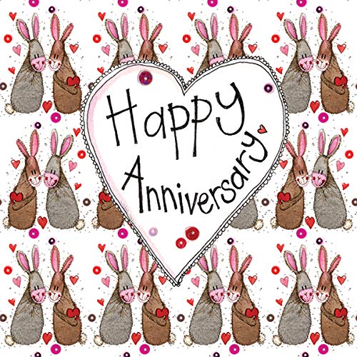 Alex Clark Rabbit Anniversary Card - Bunny - Hearts - Animals - Love ...