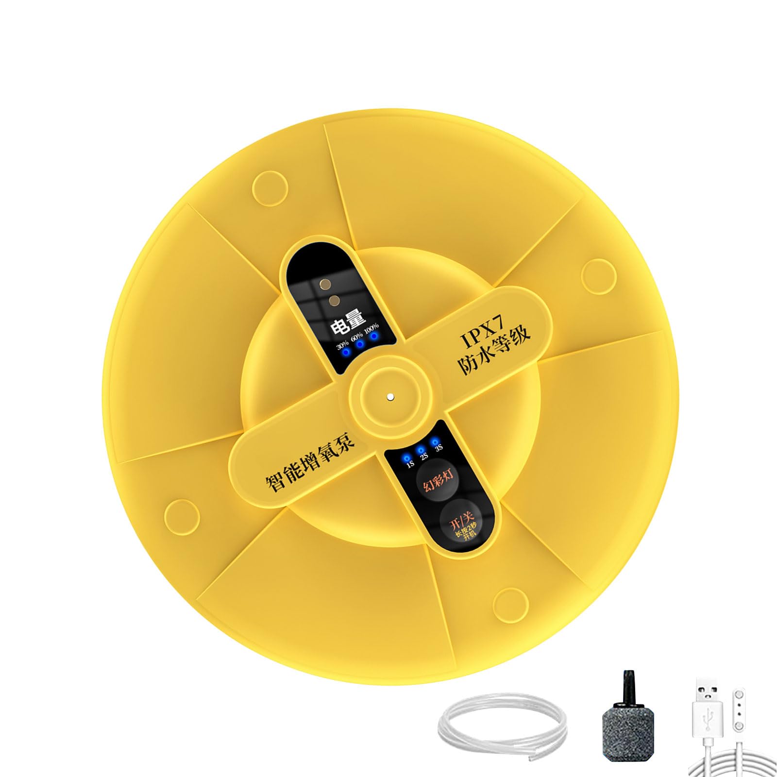 Ventilateur d'oxygène flottant pompe air batterie 3000 mAh aquarium
