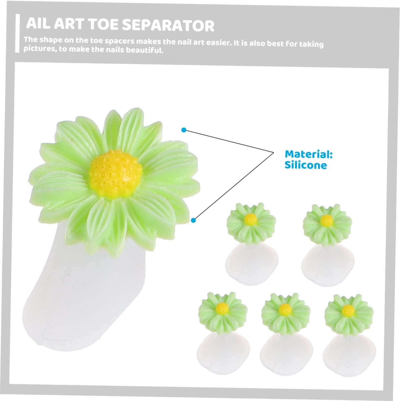 24 Pcs Daisy Silicone Toe Separators Flower Toe Spacers for Pedicure Foot Care Tool for Women and Men Alleviates Rubbing and Pressure for Nail Art and Relaxing Foot Care