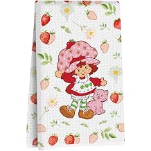 LONGXIN Cute Strawberry Kitchen Towel, Absorbent Decorative Waffle Weave Hand Towel Guest Towels, Accessories Strawberry Party Favors for Kitchens Bathrooms Restaurant Hotel Cafe Dinner Party Decor