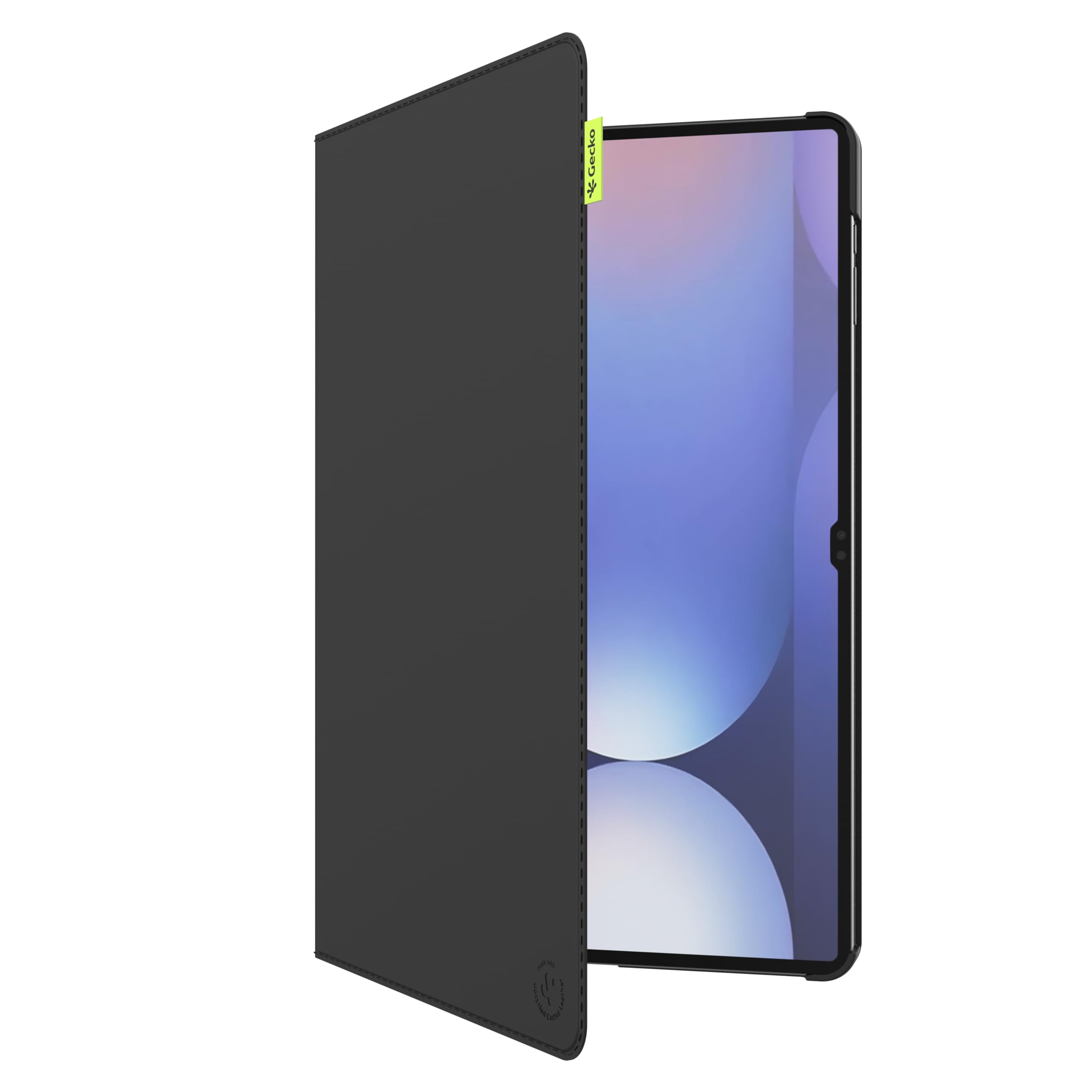 Gecko Covers - Tablet case/cover made of cactus shell suitable for Samsung Galaxy Tab S10 Ultra/Tab S9 Ultra 14.6 inch - sleep/wake function - black