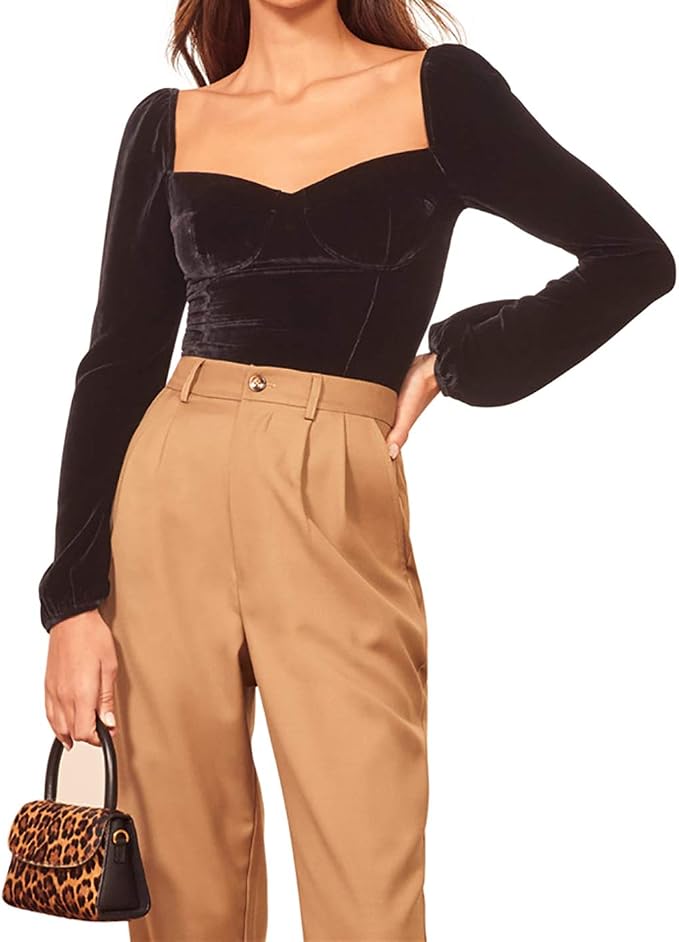 R.Vivimos Women's Fall Velvet Long 