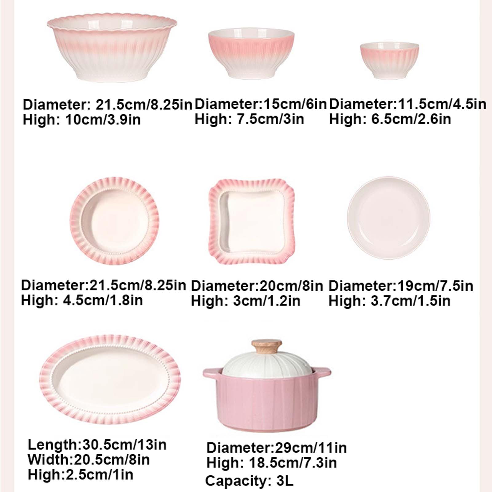 Zestawy obiadowe Talerze Miski Naczynia Serwis Porcelanowy zestaw obiadowy Eleganckie talerze obiadowe Miski na makaron Talerze sałatkowe Miski deserowe Zestawy stołowe