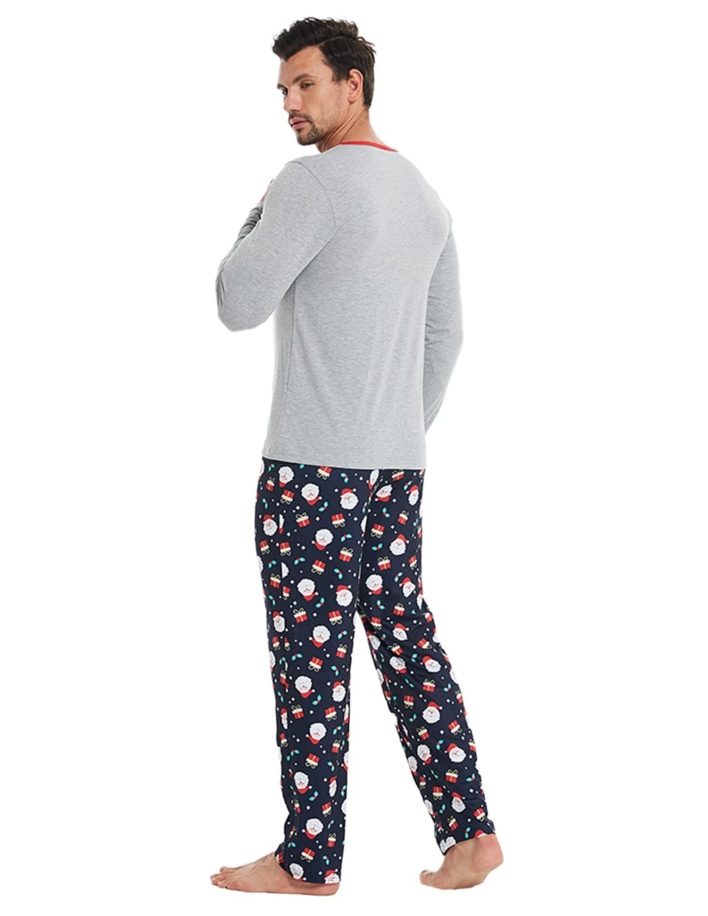 MyFav Family Matching Christmas Pyjamas Set Xmas Pjs Sleepwear Long Sleeve Nightwear for Womens Mens Girls Boys Kids