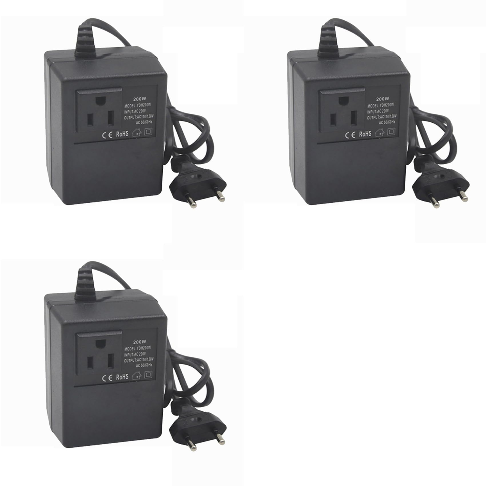 Transformador de 220 V a 110 V reductor de voltaje inversor 200 W con enchufe UE para hogar 8