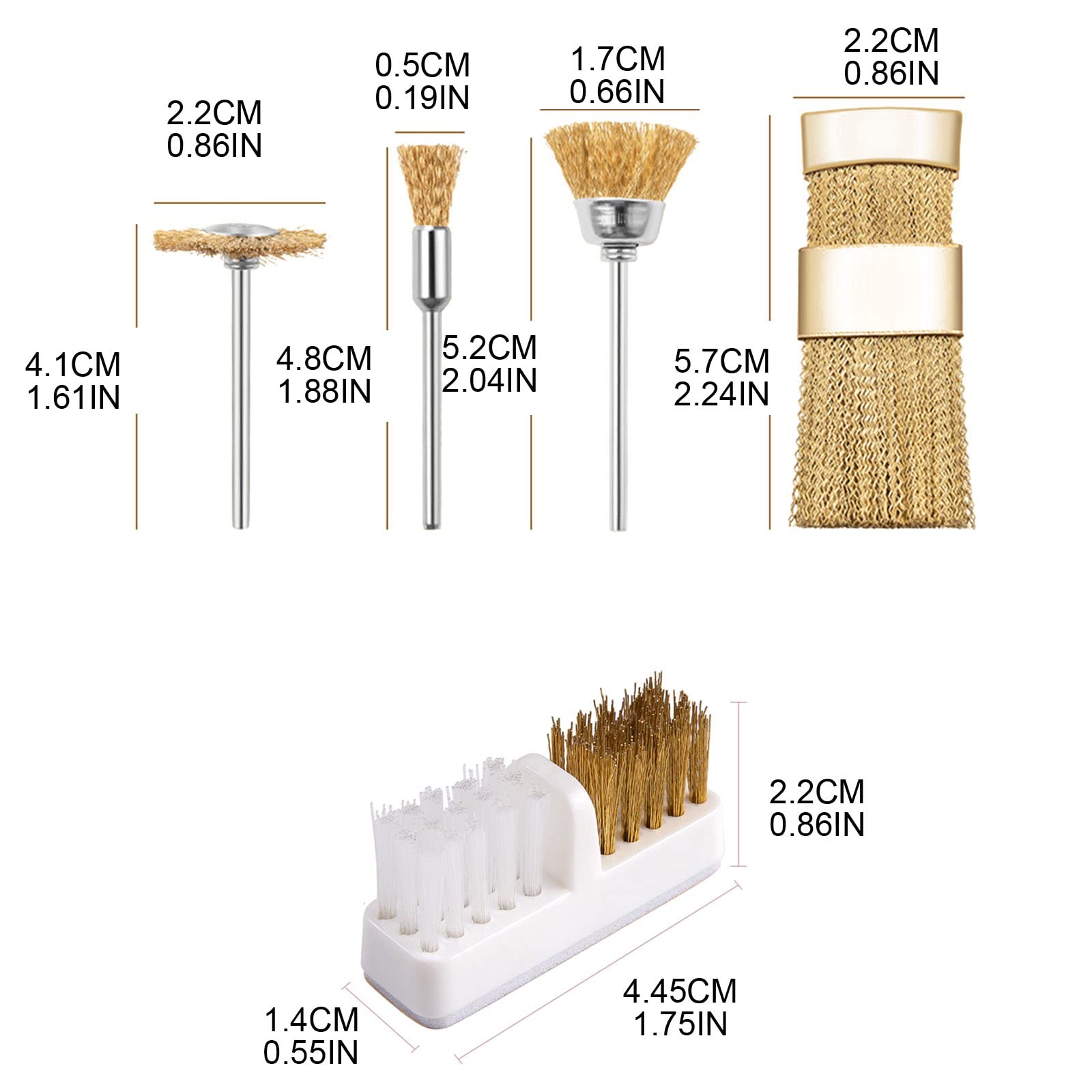 Punte per nail art spazzola per pulizia filo di rame punte da trapano per nail art pulitore Nial Art spazzola a doppia testa accessori per manicure punta per nail art spazzola per pulizia filo di rame