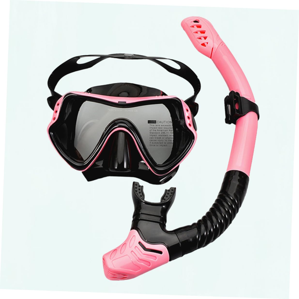 Gafas de Snorkel para Niño Tubo de Respiración, Rosa | Silicona, Diseño Sola Ventana, Drenaje Unidireccional, Correa Elástica Alta