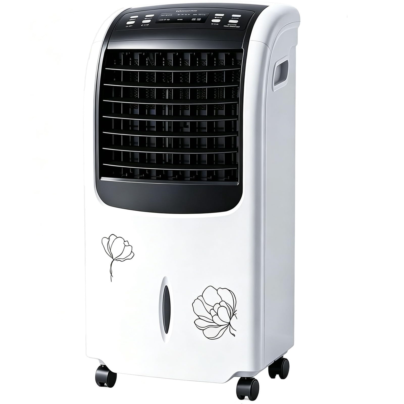 Raffrescatore d'Aria Evaporativo /Ventilatore Con Telecomando Freddo/Caldo Doppio Uso Timer 8H Tre Velocità Della Ventola Due Livelli Di Riscaldamento Oscillazione Sinistra E Destra 38*30*77cm