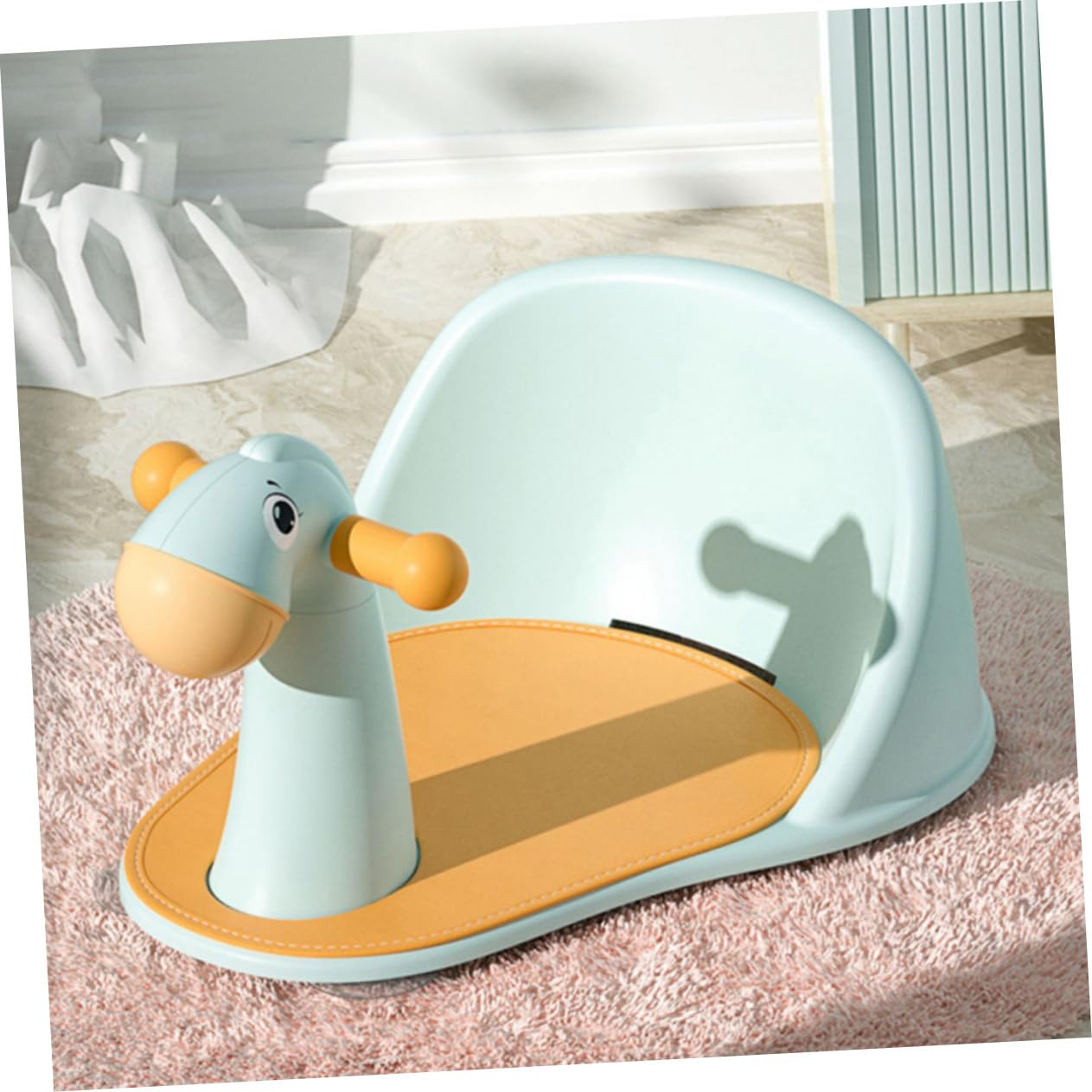 Didiseaon Silla de Baño para Niña Antideslizante con Ventosas Fuertes Asiento con Drenaje Fácil de Limpiar Soporte Estable para Bebés Color Azul para Ducha y Bañera