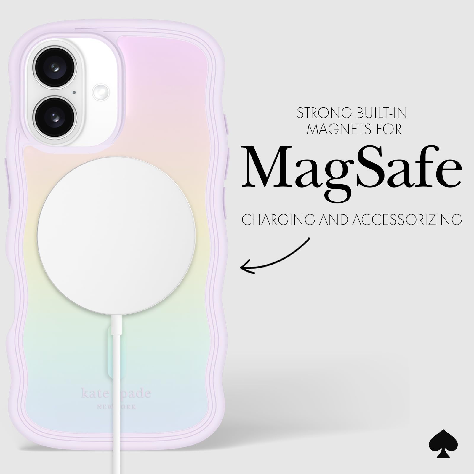 Amazon.com: kate spade new york iPhone 16 Case - Wavy Opal