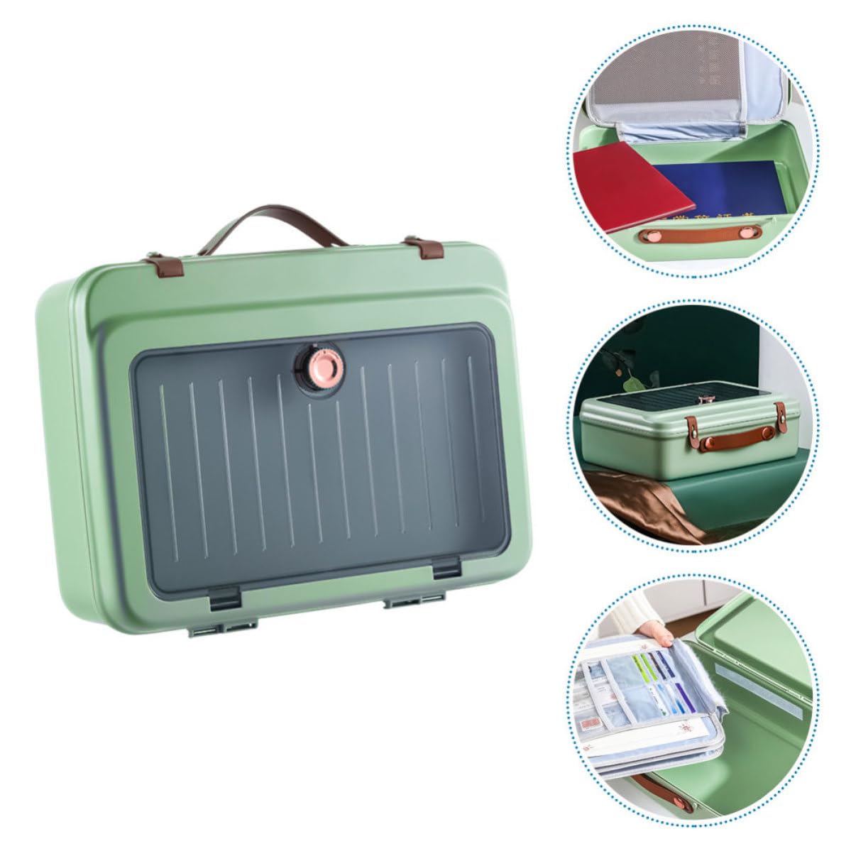Operitacx Porte-Passeport pour Organiser Documents et Dossiers en Déplacement de Voyage Vert Multicouche Grosse Capacité en ABS et Toile Pratique et Portable