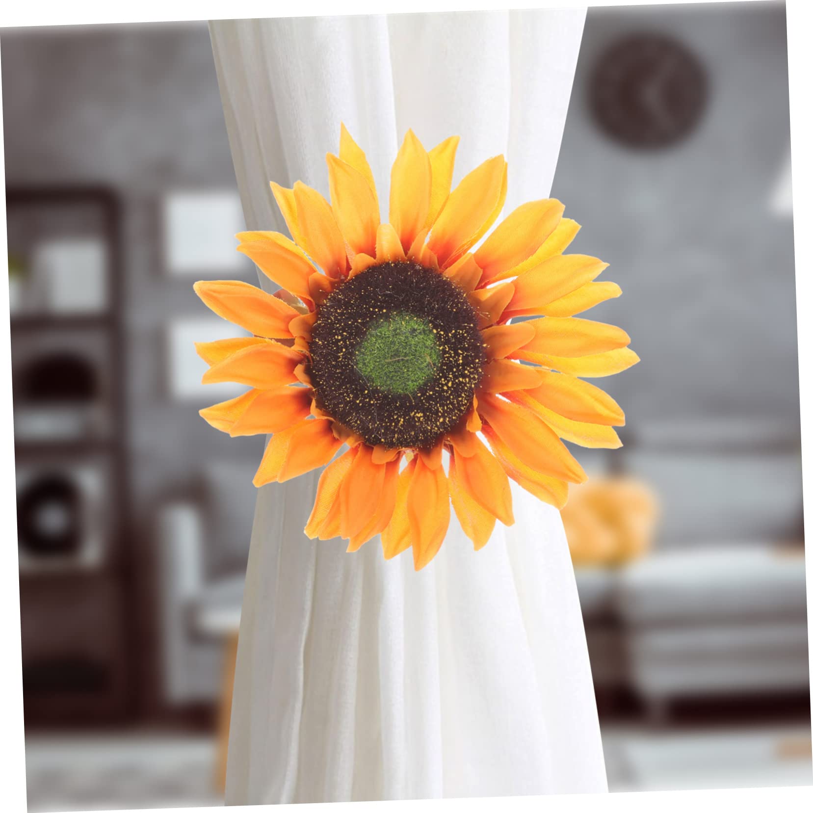 8stücke Sonnenblumen Vorhanghalterungen Dekorative Clips Für Gardinen Einfach Zu Verwenden Ohne Bohren Lösung Für Fensterdekoration
