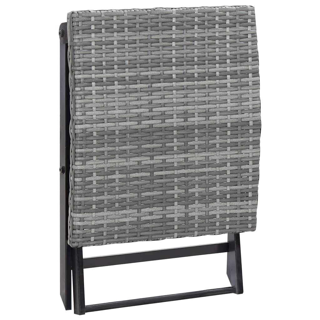 vidaXL Tabouret Pliable Siège de Jardin Tabouret de Terrasse Repose-Pied de Patio Meuble de Balcon Extérieur Robuste Résine Tressée Gris
