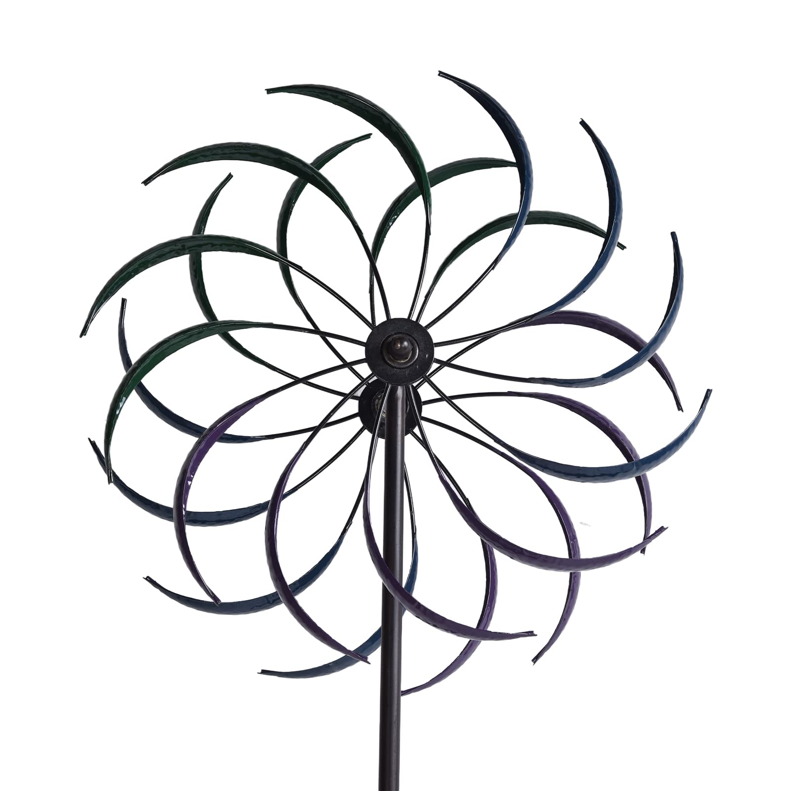Qcwwy Hilandero de Viento de Metal de Doble Capa, Molinos de Viento de Jardín, Hilanderos de 78,7 Pulgadas con Estaca de Tierra Estable para Decoración de Patio, Césped y Exteriores