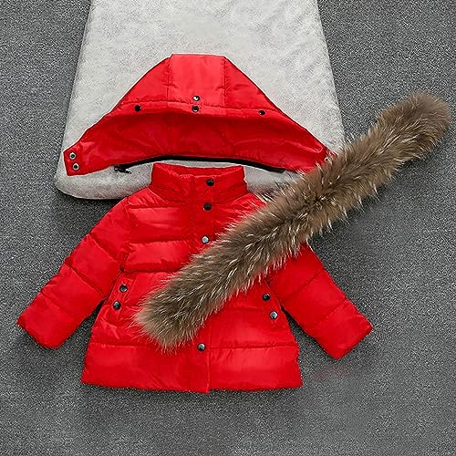 Toddler Kids Baby Girls Boys Winter Coats Thicken Fleece Collar Hoodie Down Jacket Windproof Snowsuit Coat3