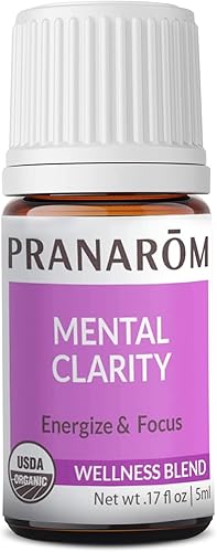 Pranarom - Aceite esencial de claridad mental y enfoque, aceite esencial puro para difusores, aceite aromático revitalizante, lavanda, limón, menta