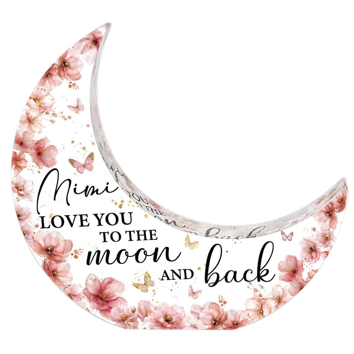Mothers Day Gifts Mimi Grandma Birthday Grandmother Gift From Grandchildren,Acrylic Moon Decor Sign Grandmother Gift for Christmas Birthday Thanksgiving-Mimi Love You To The Moon And Back