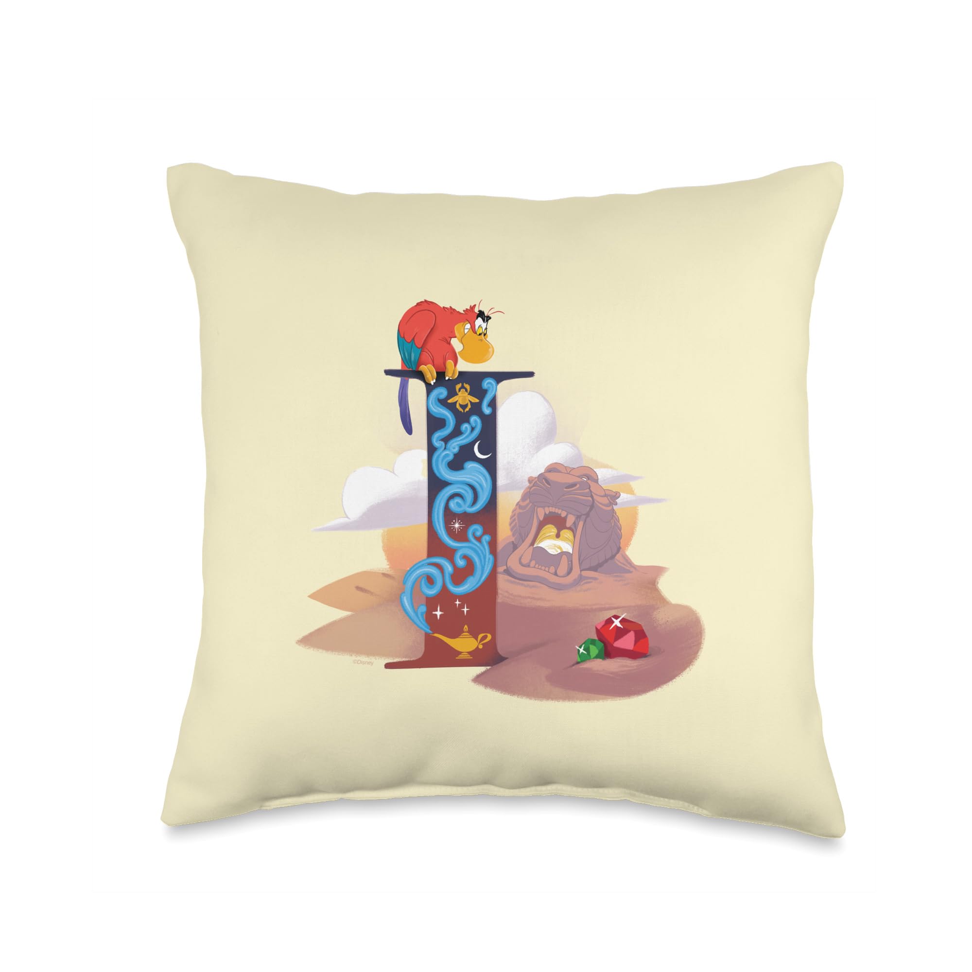 Coussin Aladdin lettre I Iago Disney Villains multicolore 41cm