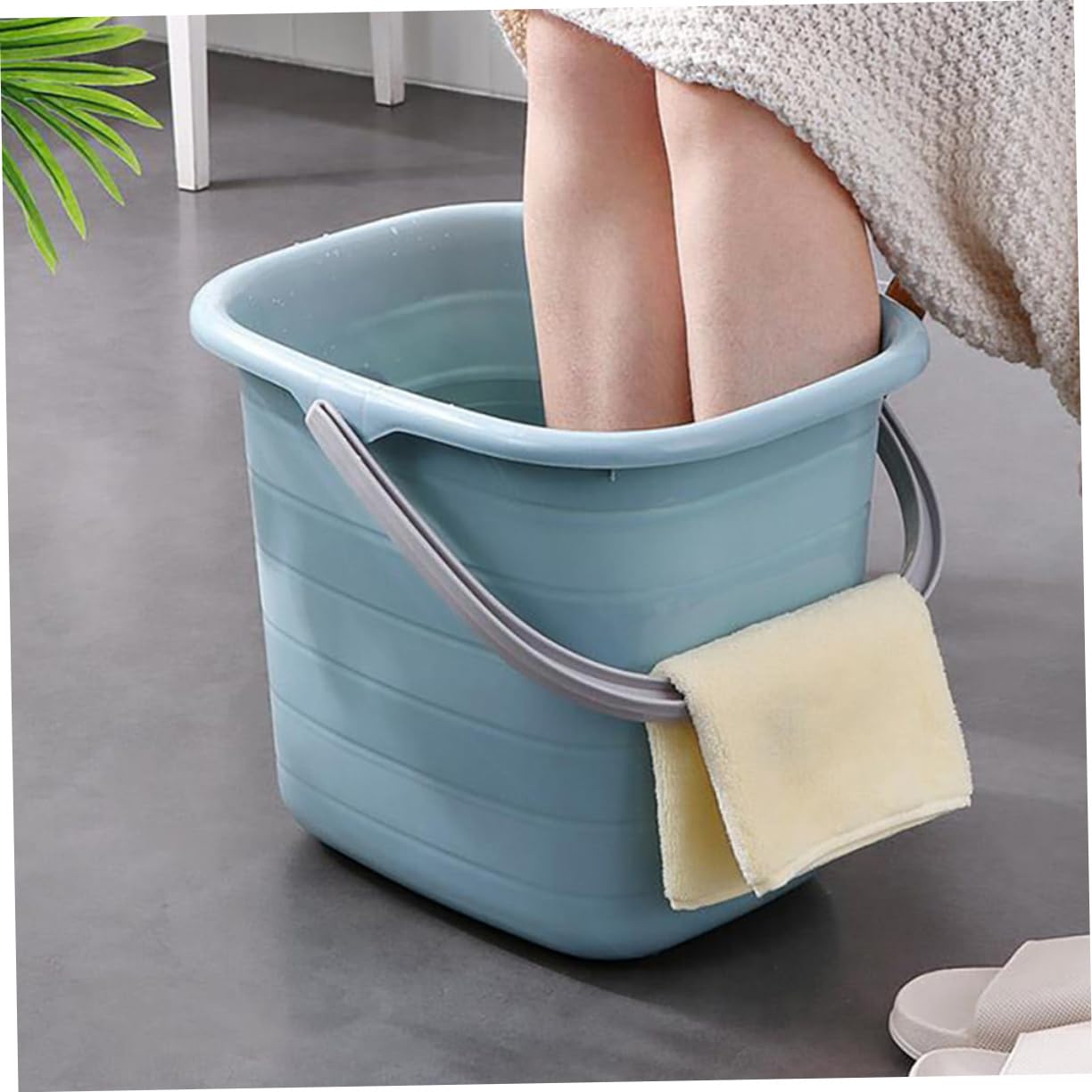 SHERCHPRY Secchio Robusto e Portatile in Plastica Rettangolare Manico per Giardinaggio e Uso Domestico per Acqua e Pulizie in Casa o Hotel